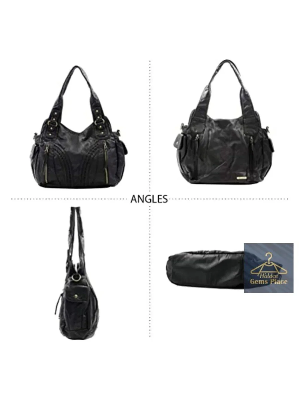 Y2K Hobo Bag Roomy Washed Leather Handbag Crossbody Strap